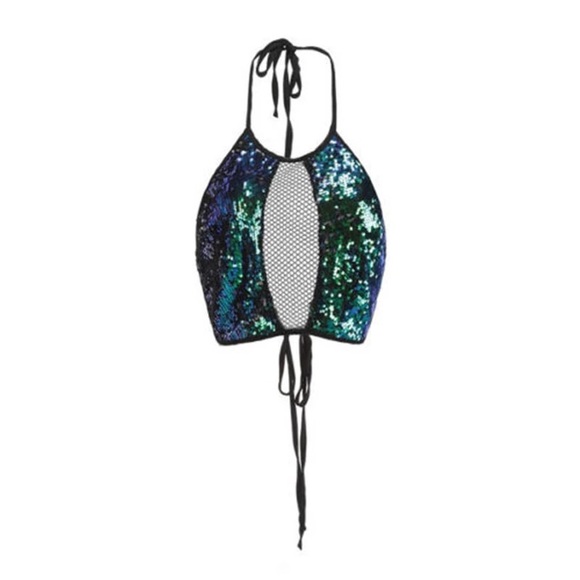 Sequin mesh crop top - Picture 2 of 2